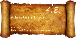 Adelstein Ervin névjegykártya
